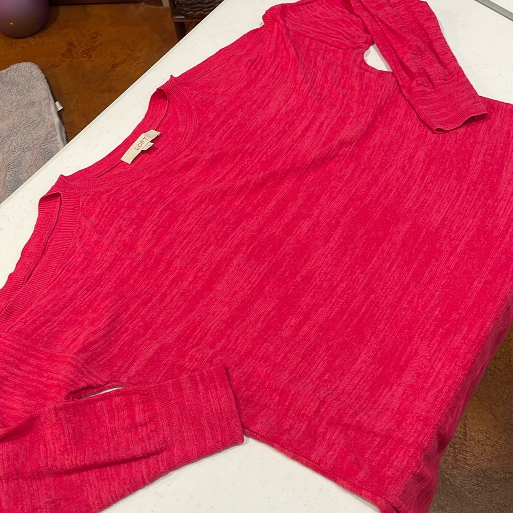 🎉LOFT FUCHSIA DEEP PINK OPEN COLD SHOULDER